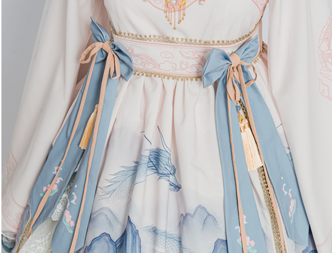 Lotus and Dragon 華ロリ付け襟付き長袖ドレス