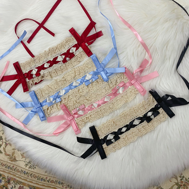 【予約販売】フリルスクエアネック甘ロリ半袖ワンピースとヘッドドレス