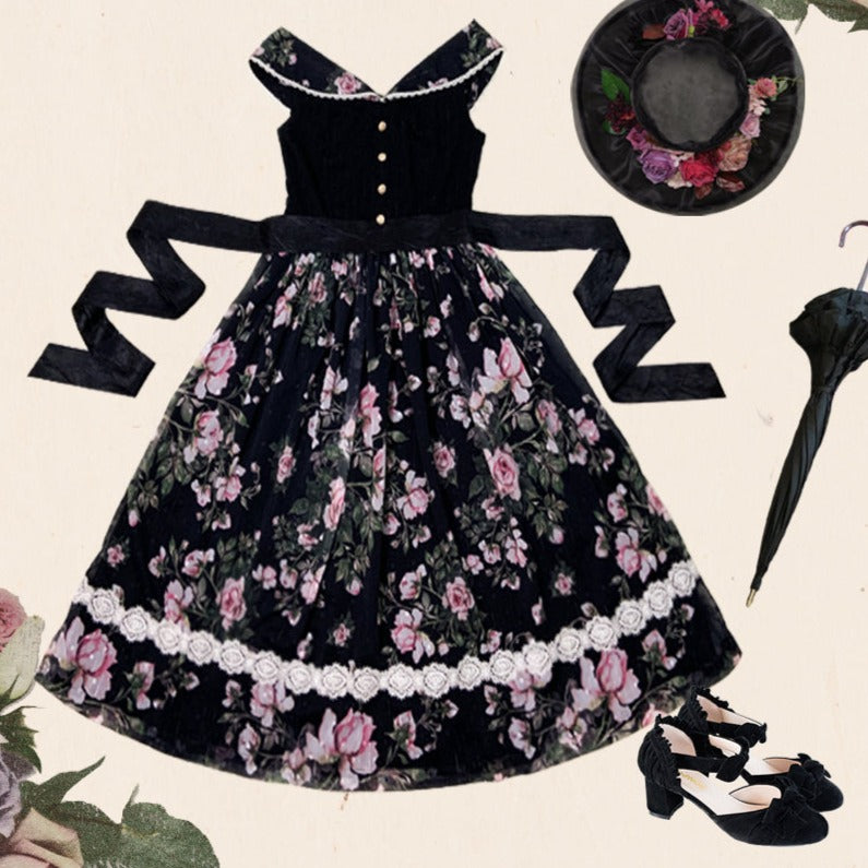 【予約販売】Rose Garden 2WAYデザインネック クラロリ ジャンパースカート