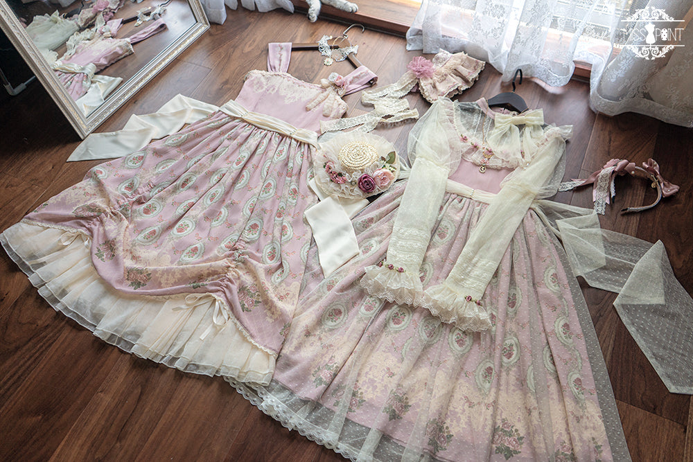 【予約販売】Find fragrance フローラルプリントのジャンパースカート