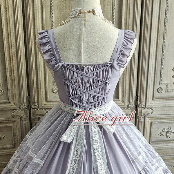 【予約販売】ベールのオーバースカート付きクラシカルジャンパースカート