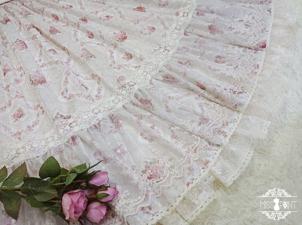 【予約販売】エドワード朝エレガント 薔薇プリントのクラロリワンピース1.0