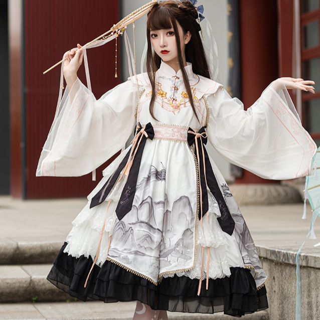 華ロリ 付け襟付き長袖ドレス 通常価格¥16,720-