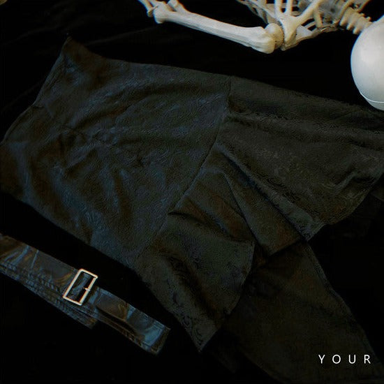 Oath in Black Military Lolita Skirt