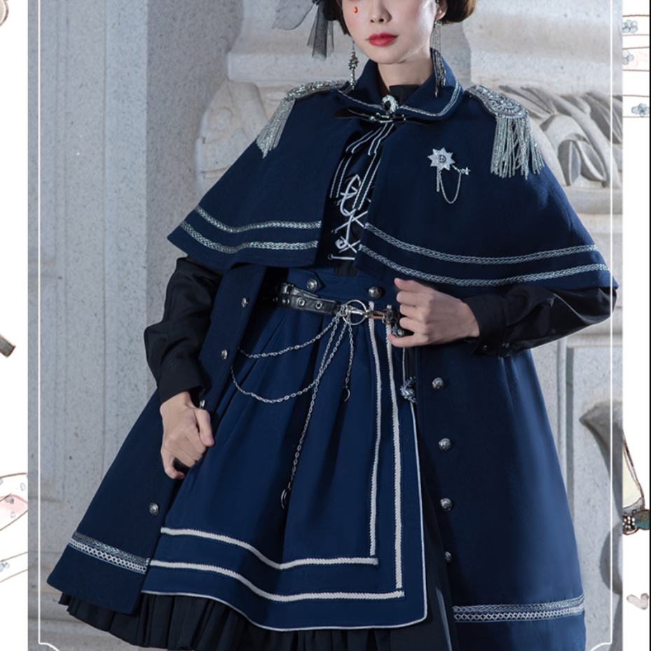 フィリピンロリータ 予約販売】ネイビーミリタリーロリィタジャンパースカートとマント – ロリータファッション通販RonRon