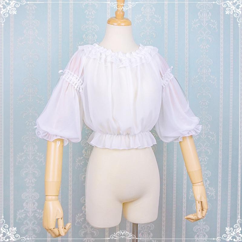 See through discount puff sleeve shirt