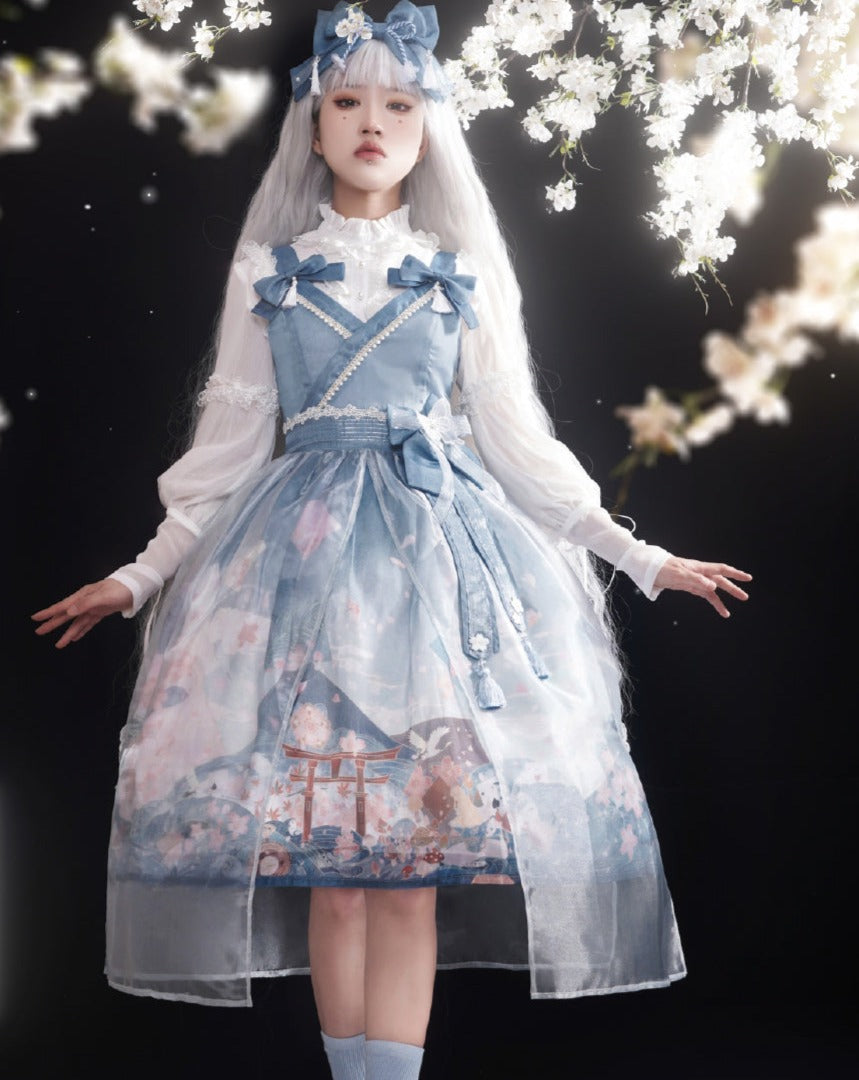 桜の国のアリス 和ロリジャンパースカート
