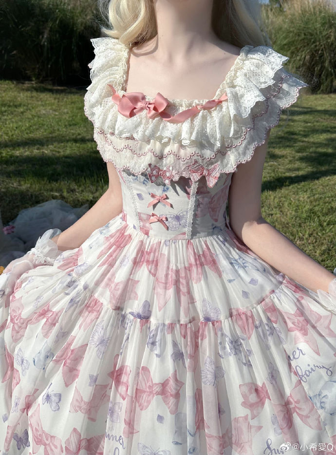 [Pre-orders available until 2/10] Ribbon Eternal Garden lace square neck dress