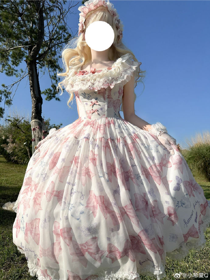 [Pre-orders available until 2/10] Ribbon Eternal Garden lace square neck dress