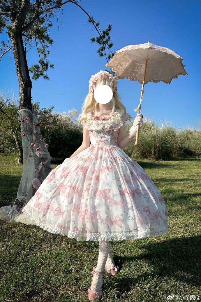 [Pre-orders available until 2/10] Ribbon Eternal Garden lace square neck dress