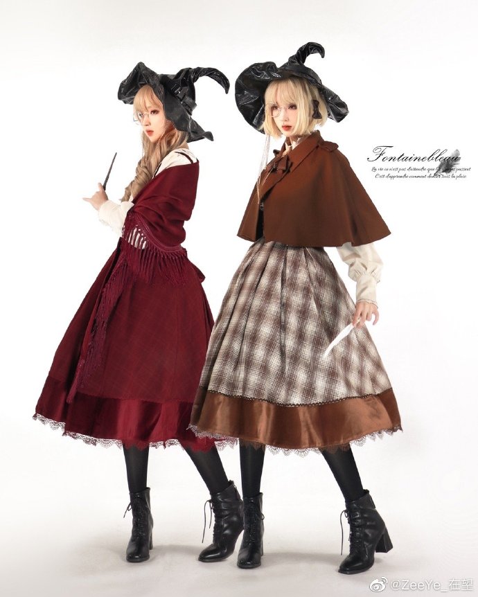 Fontainebleau 格子柄ハイウエストジャンパースカート