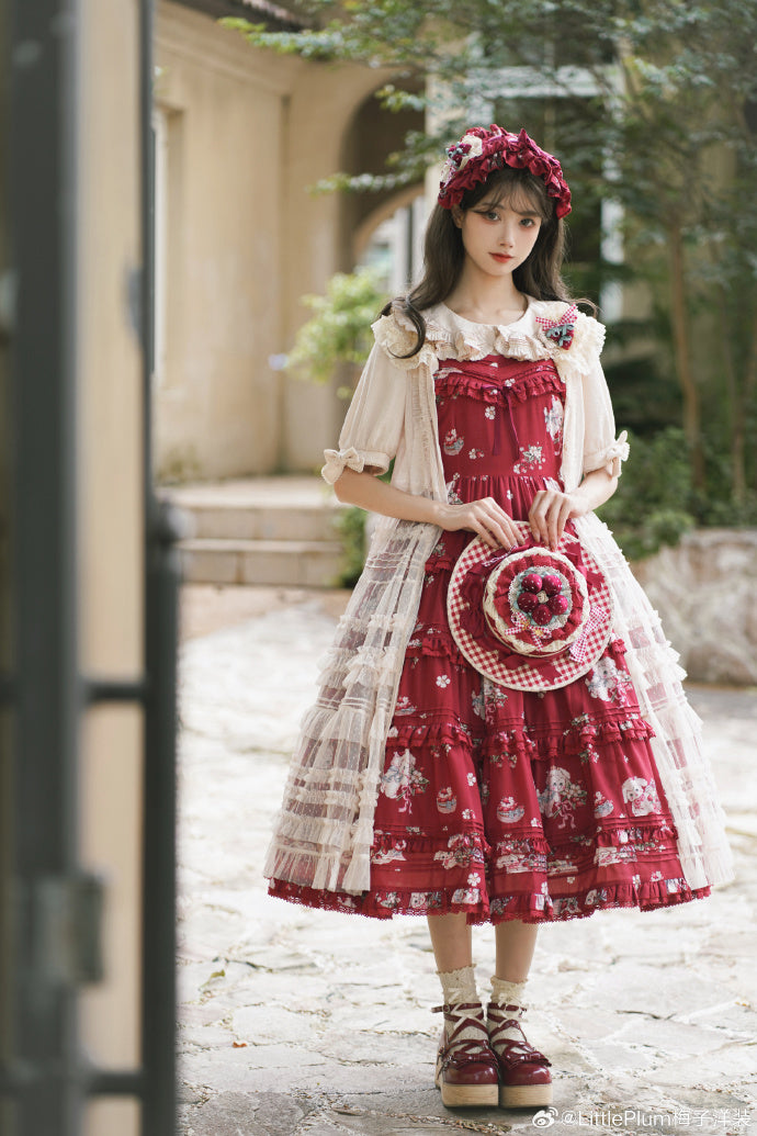 【受注予約7/11まで】Strawberry Bouquet ジャンパースカート