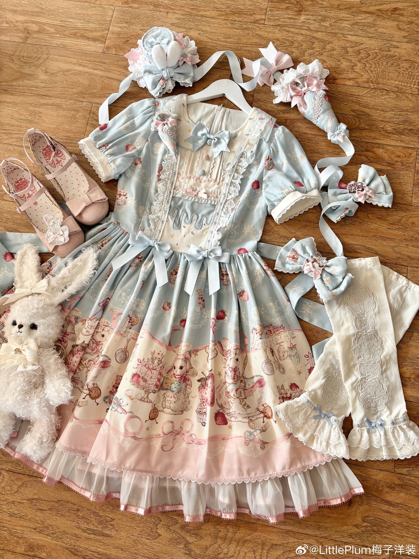 【受注予約1/7まで】Bunny Bakery 付け袖付きワンピース・オーガンジータイプ