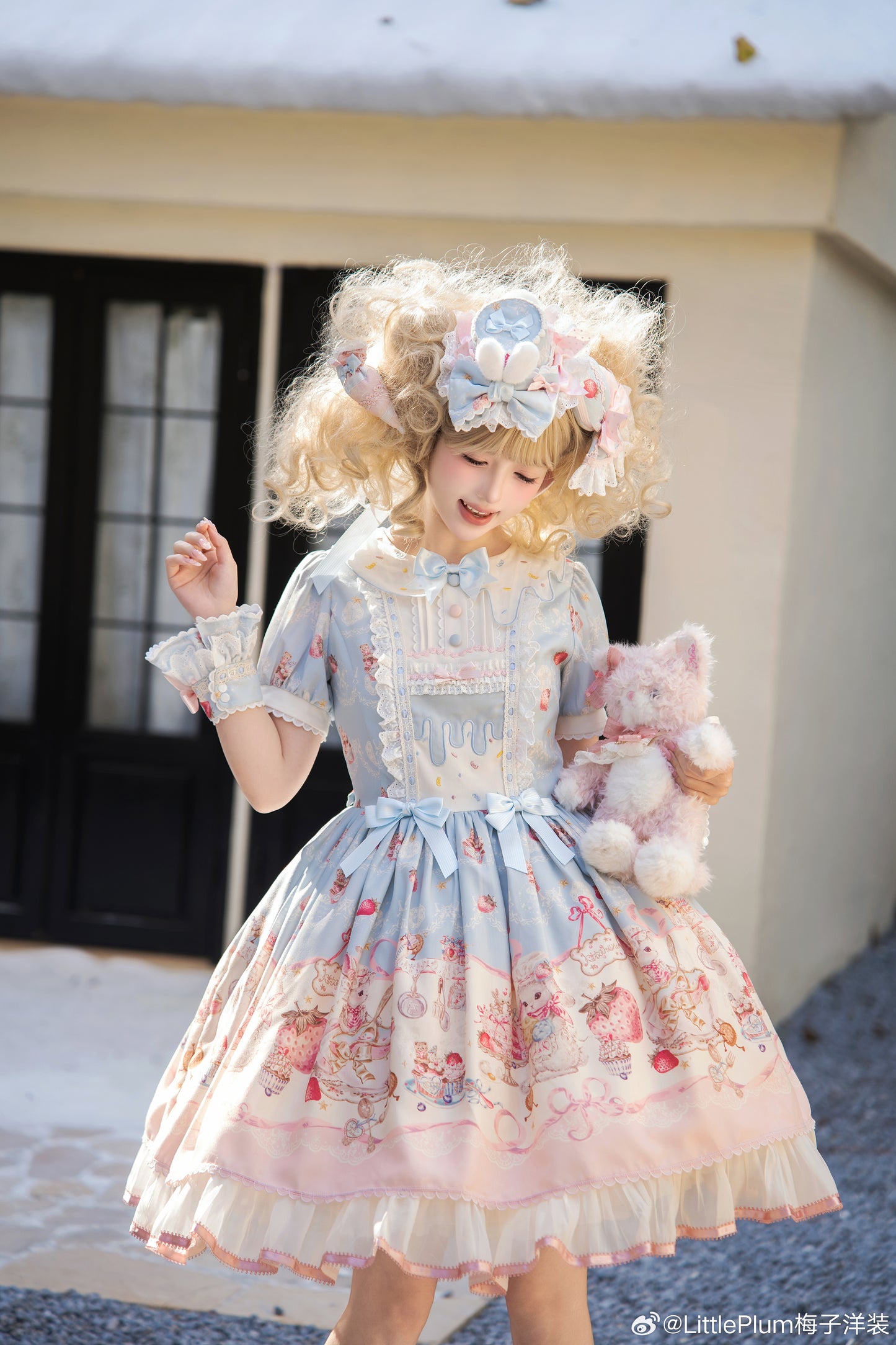 【受注予約1/7まで】Bunny Bakery 付け袖付きワンピース・オーガンジータイプ