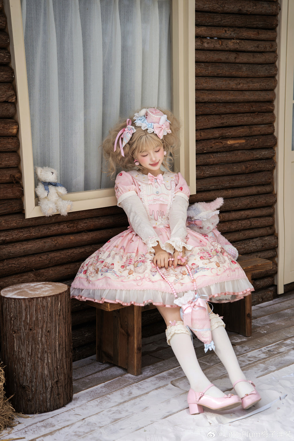 【受注予約1/7まで】Bunny Bakery 付け袖付きワンピース・オーガンジータイプ