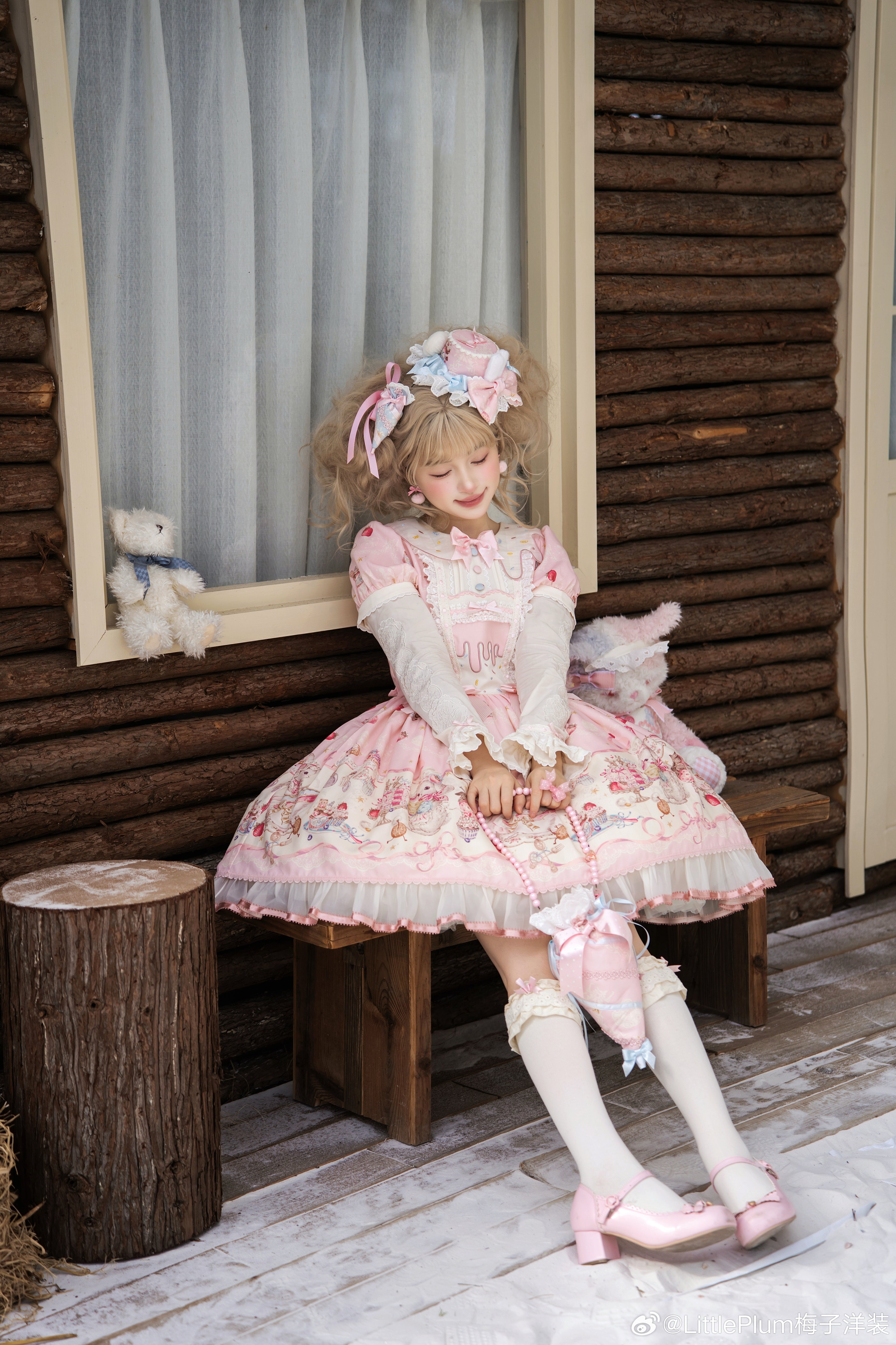【受注予約1/7まで】Bunny Bakery 付け袖付きワンピース・オーガンジータイプ