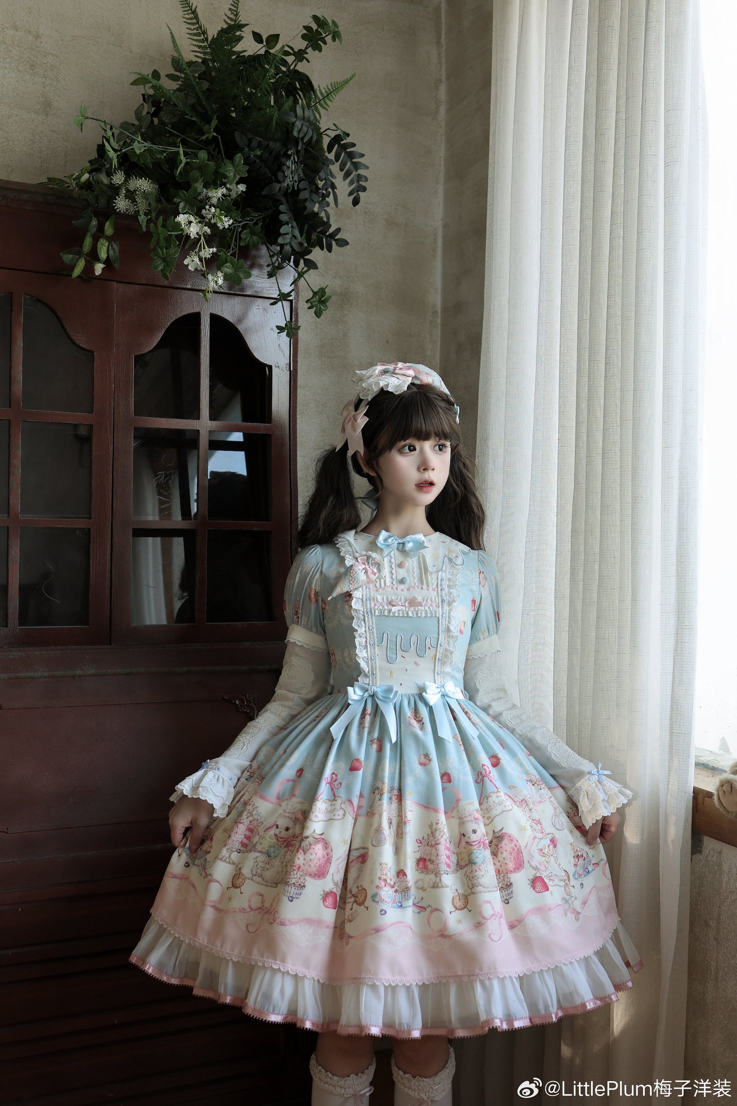 【受注予約1/7まで】Bunny Bakery 付け袖付きワンピース・オーガンジータイプ