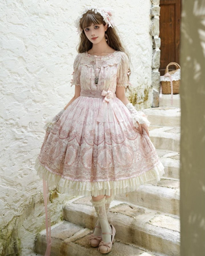【受注予約9/13まで】Rose Aroma ラウンドネックワンピース