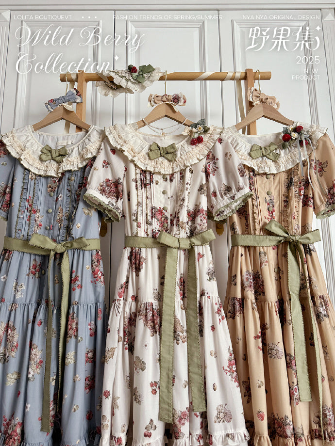 【受注予約4/23まで】Wild Berry Collection フリルネックワンピース