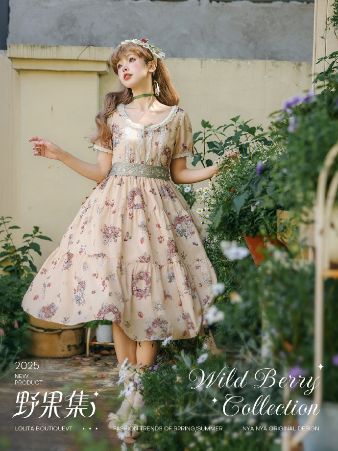 【受注予約4/23まで】Wild Berry Collection ラウンドネックワンピース