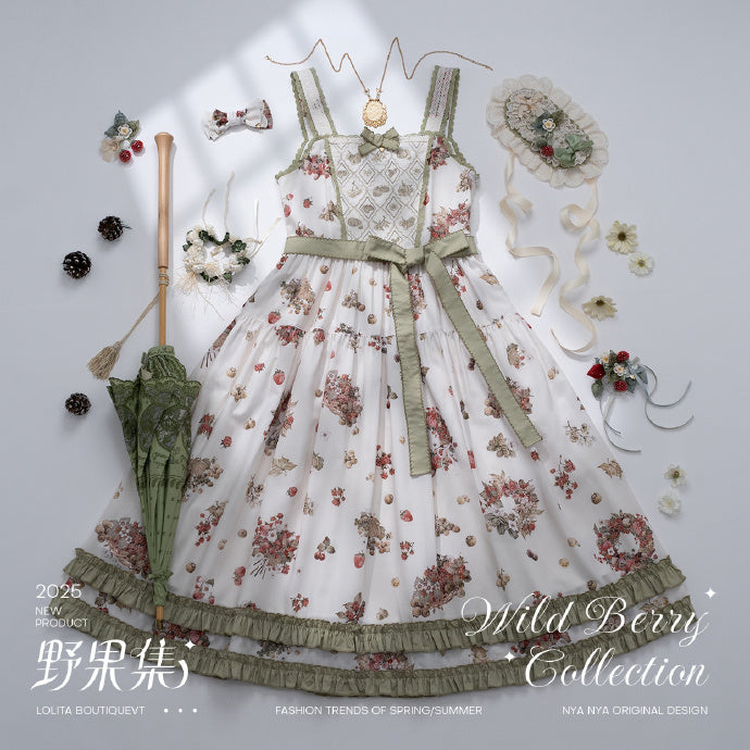 【受注予約4/23まで】Wild Berry Collection プリントジャンパースカート