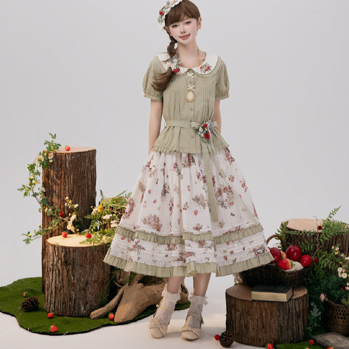 【受注予約4/23まで】Wild Berry Collection プリントスカート