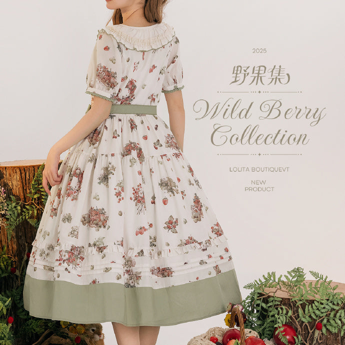 【受注予約4/23まで】Wild Berry Collection フリルネックワンピース・切替タイプ