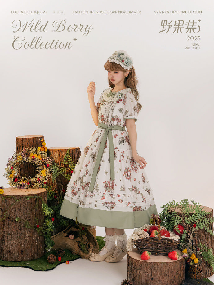 【受注予約4/23まで】Wild Berry Collection フリルネックワンピース・切替タイプ