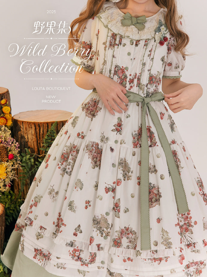 【受注予約4/23まで】Wild Berry Collection フリルネックワンピース・切替タイプ