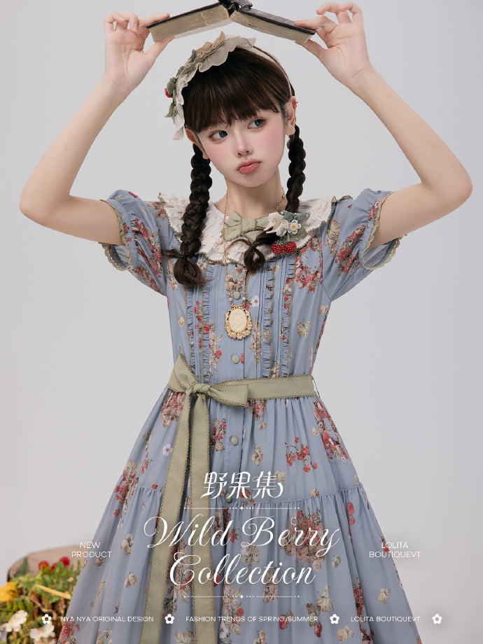 【受注予約4/23まで】Wild Berry Collection フリルネックワンピース・切替タイプ