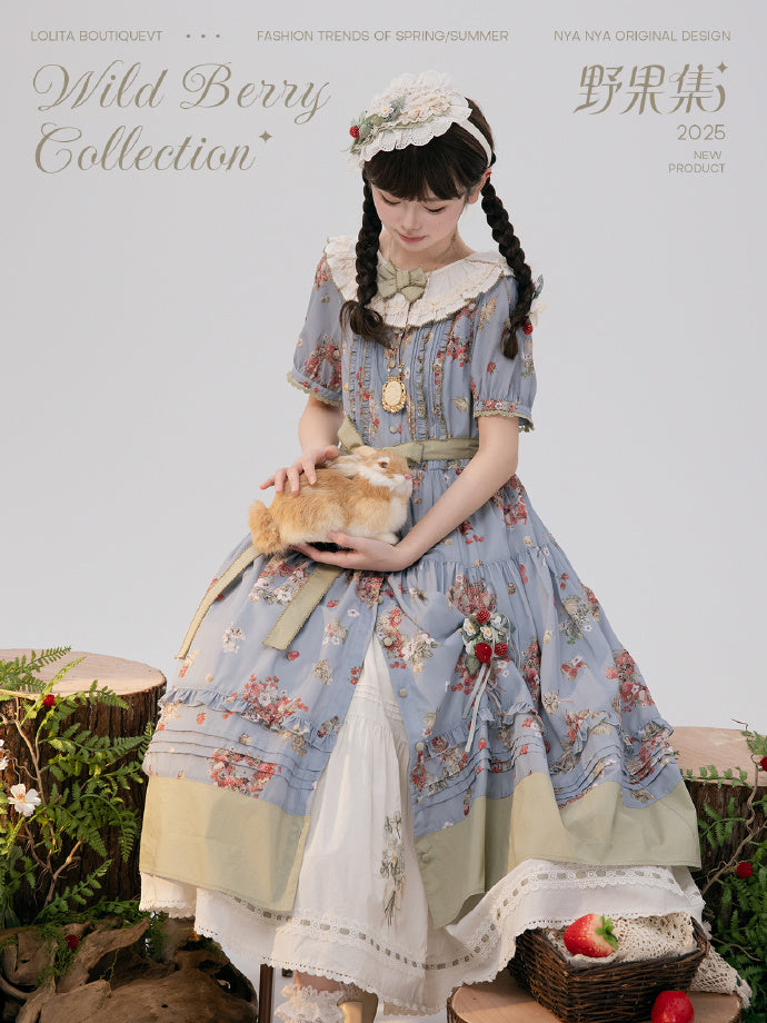 【受注予約4/23まで】Wild Berry Collection フリルネックワンピース・切替タイプ