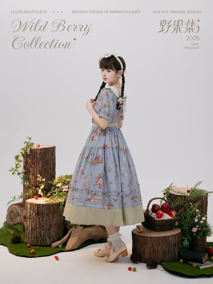 【受注予約4/23まで】Wild Berry Collection フリルネックワンピース・切替タイプ