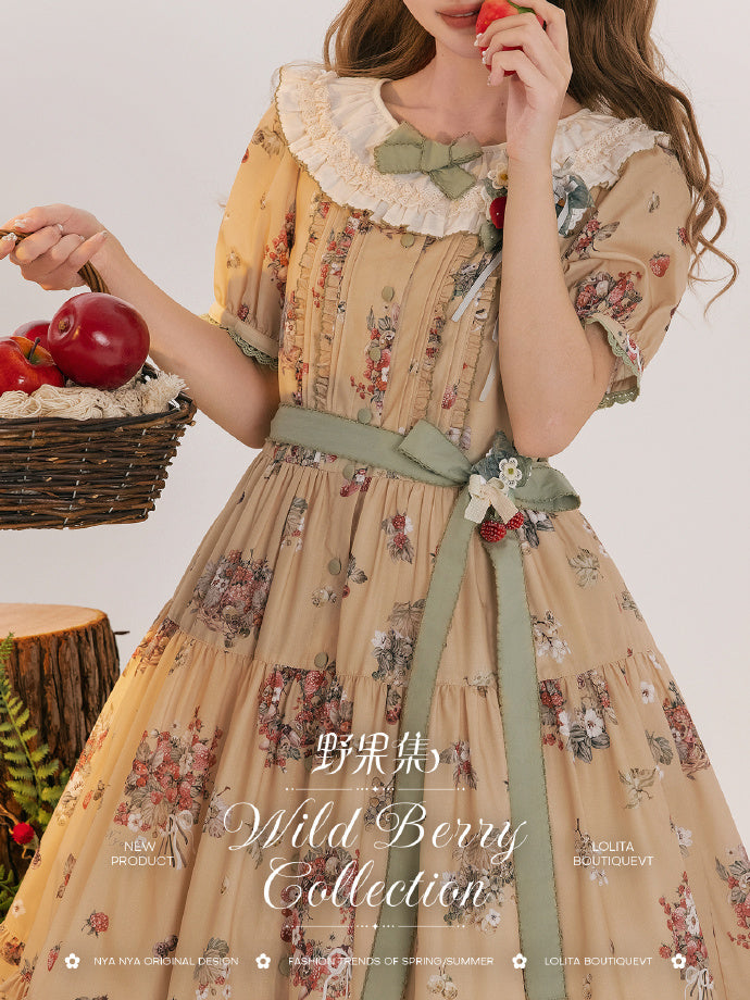 【受注予約4/23まで】Wild Berry Collection フリルネックワンピース・切替タイプ
