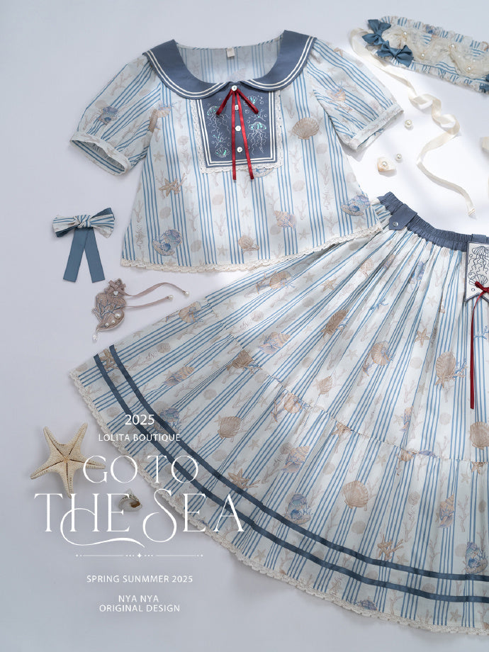 【受注予約5/13まで】Go To the Sea プリントスカート