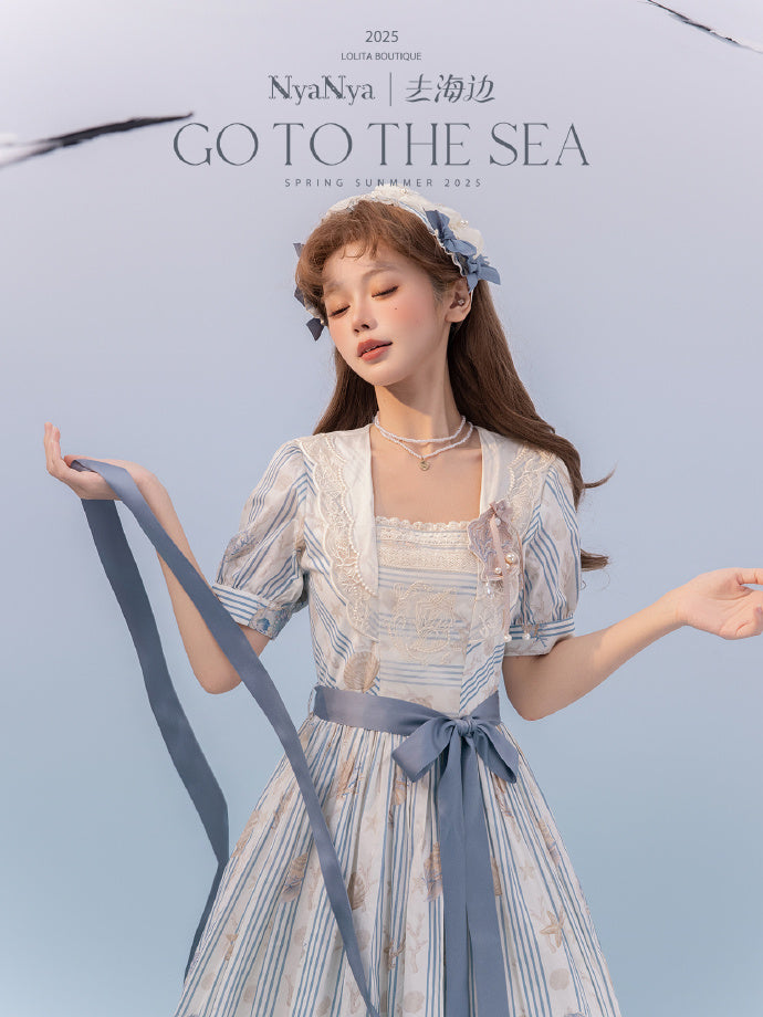 【受注予約5/13まで】Go To the Sea 刺繍ワンピース・ロング丈