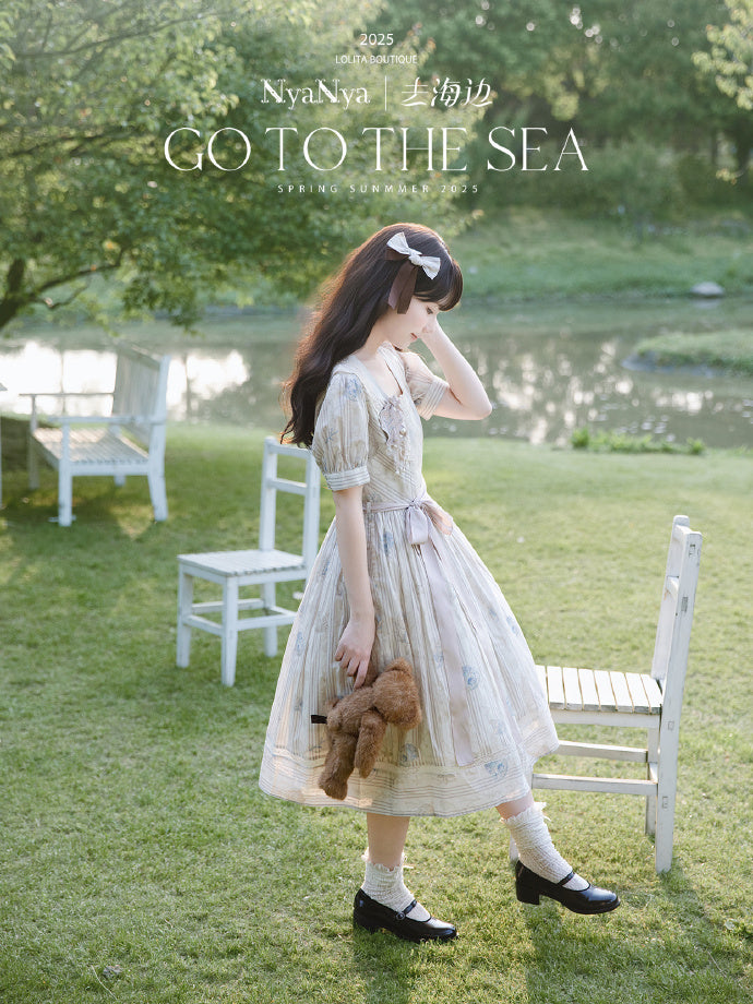 【受注予約5/13まで】Go To the Sea 刺繍ワンピース・ロング丈