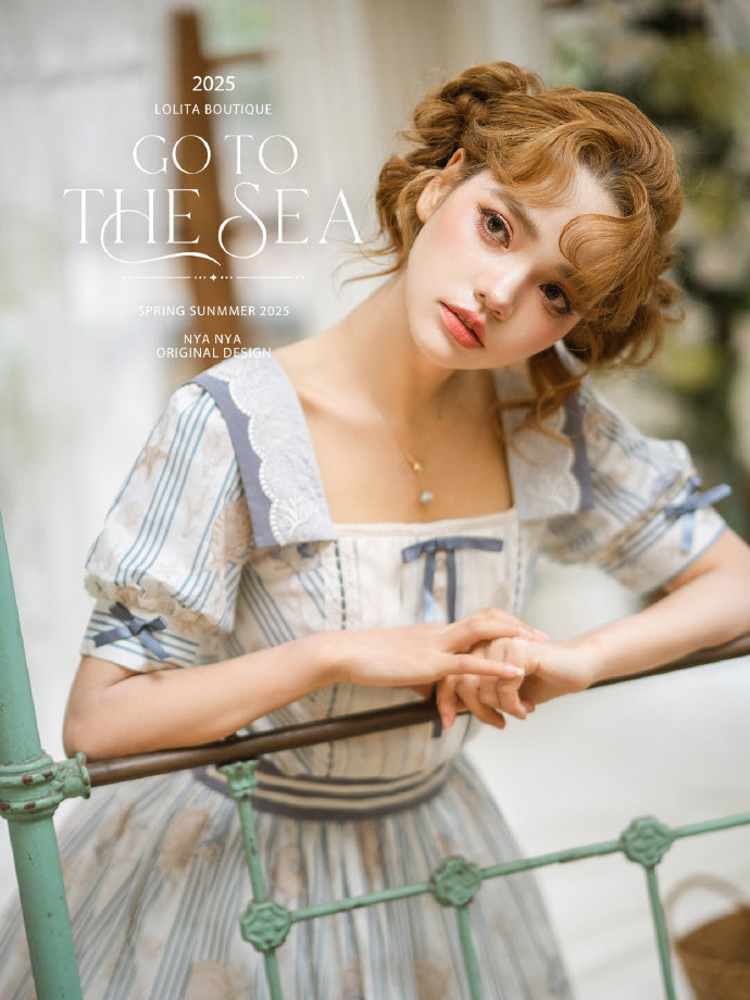 【受注予約5/13まで】Go To the Sea 刺繍ワンピース・ショート丈