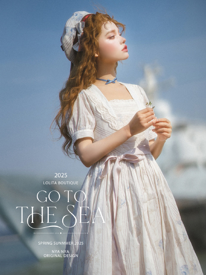 【受注予約5/13まで】Go To the Sea 刺繍ワンピース・ロング丈