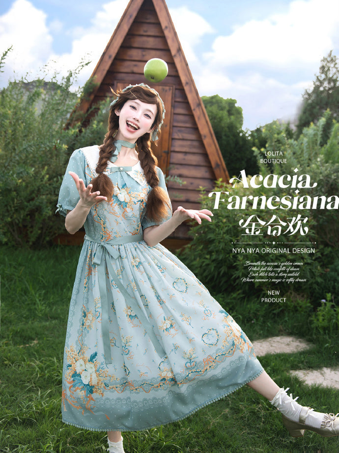 【受注予約8/20まで】Acacia Farnesiana プリントワンピース