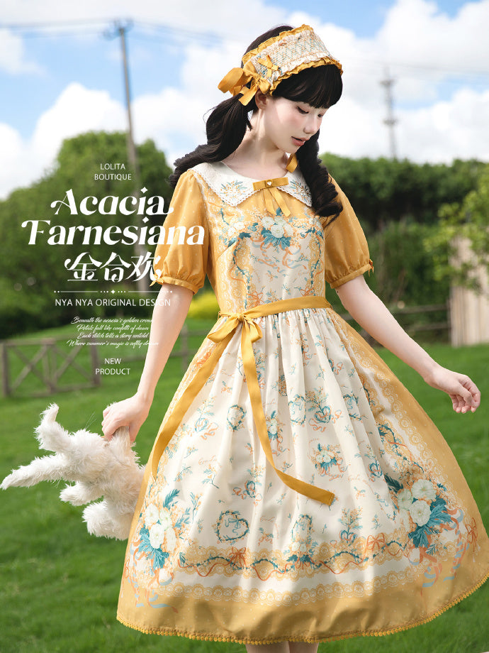 【受注予約8/20まで】Acacia Farnesiana プリントワンピース