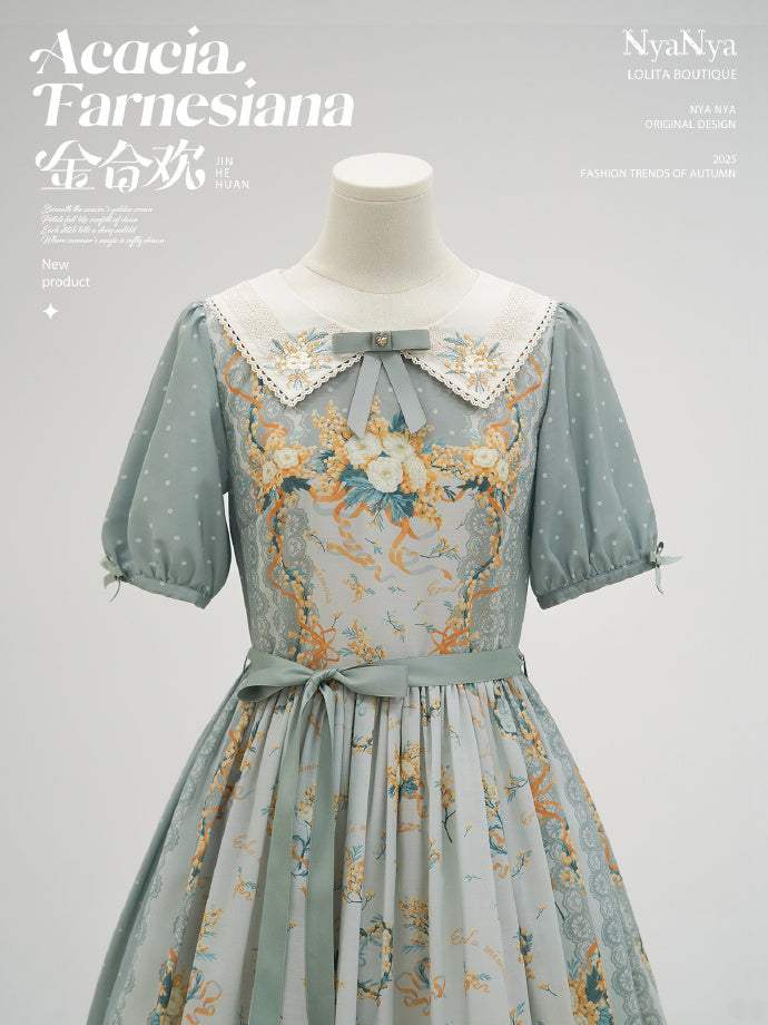 【受注予約8/20まで】Acacia Farnesiana プリントワンピース