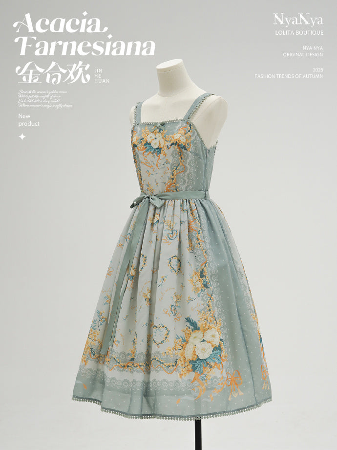 【受注予約8/20まで】Acacia Farnesiana プリントジャンパースカート