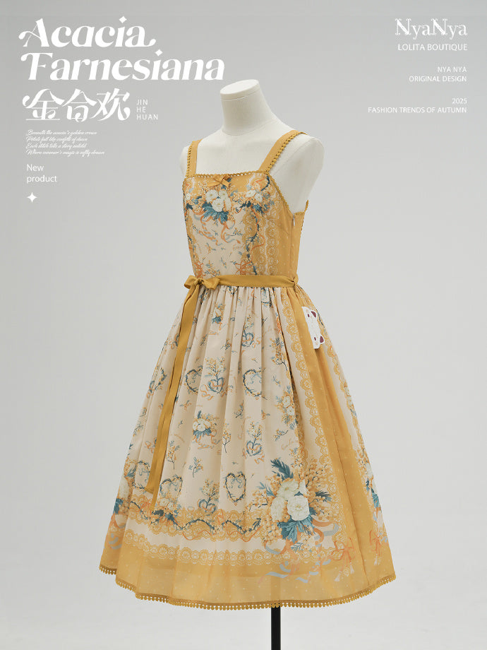 【受注予約8/20まで】Acacia Farnesiana プリントジャンパースカート