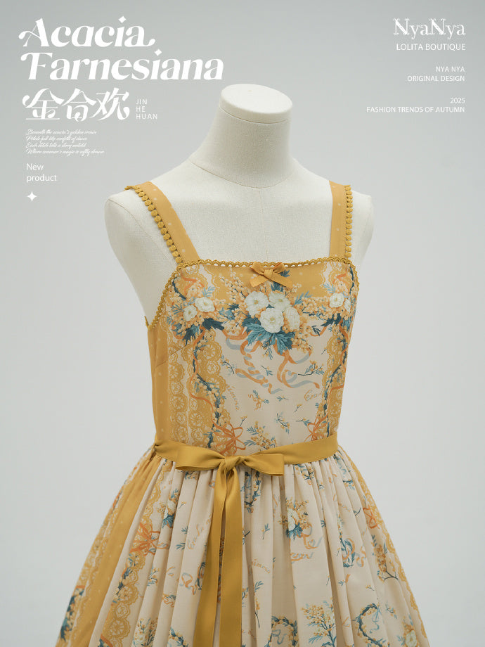 【受注予約8/20まで】Acacia Farnesiana プリントジャンパースカート