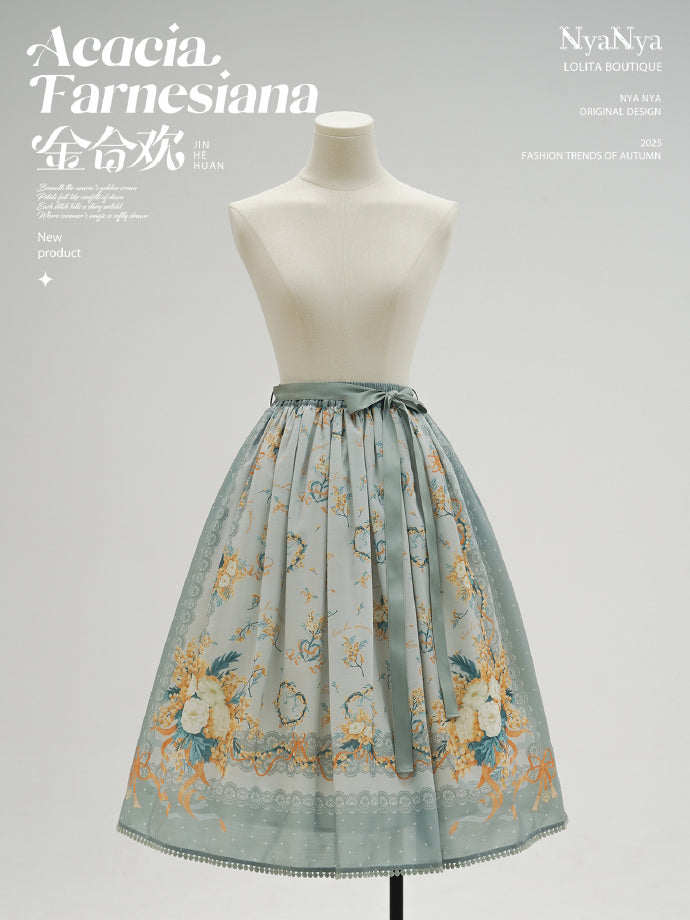 【受注予約8/20まで】Acacia Farnesiana プリントスカート