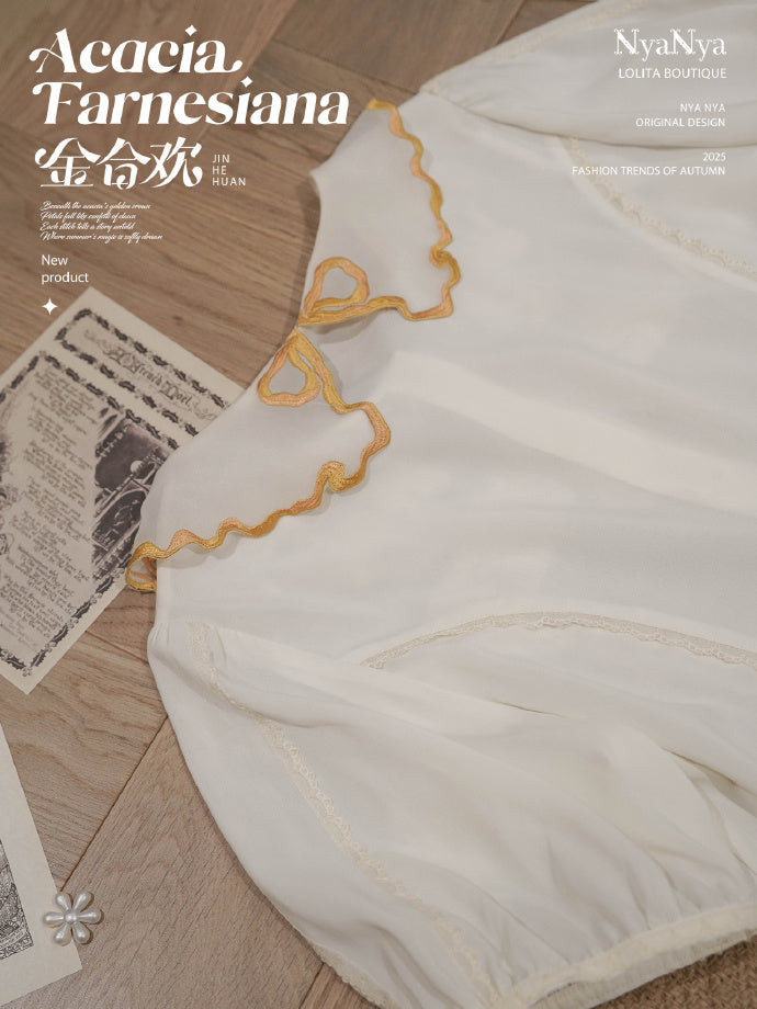 【受注予約8/20まで】Acacia Farnesiana 刺繍ブラウス