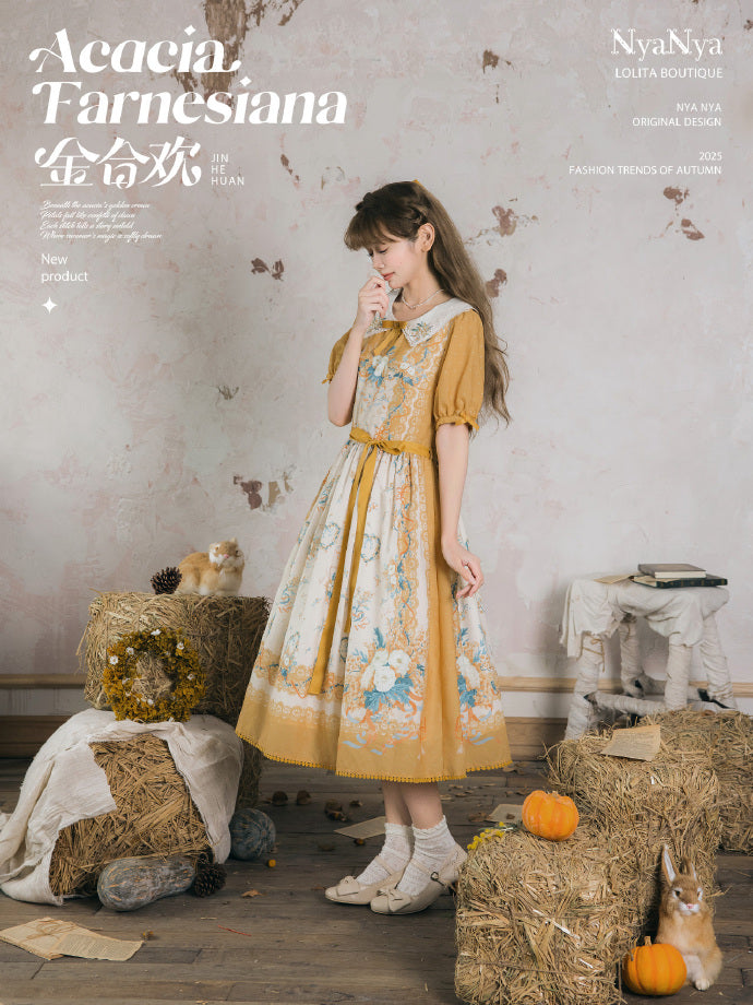 【受注予約8/20まで】Acacia Farnesiana プリントワンピース