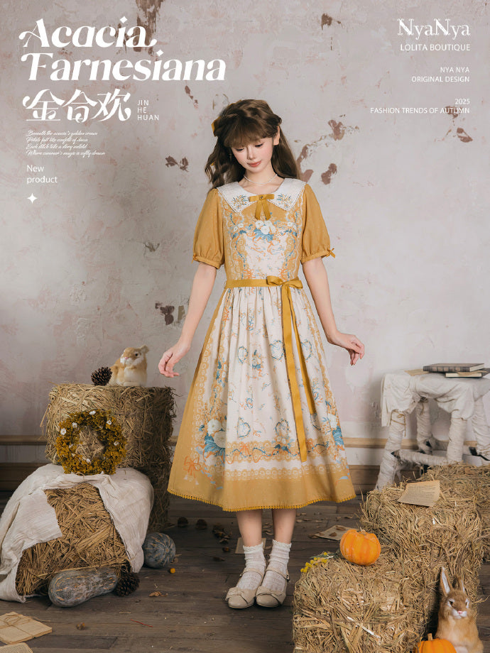 【受注予約8/20まで】Acacia Farnesiana プリントワンピース