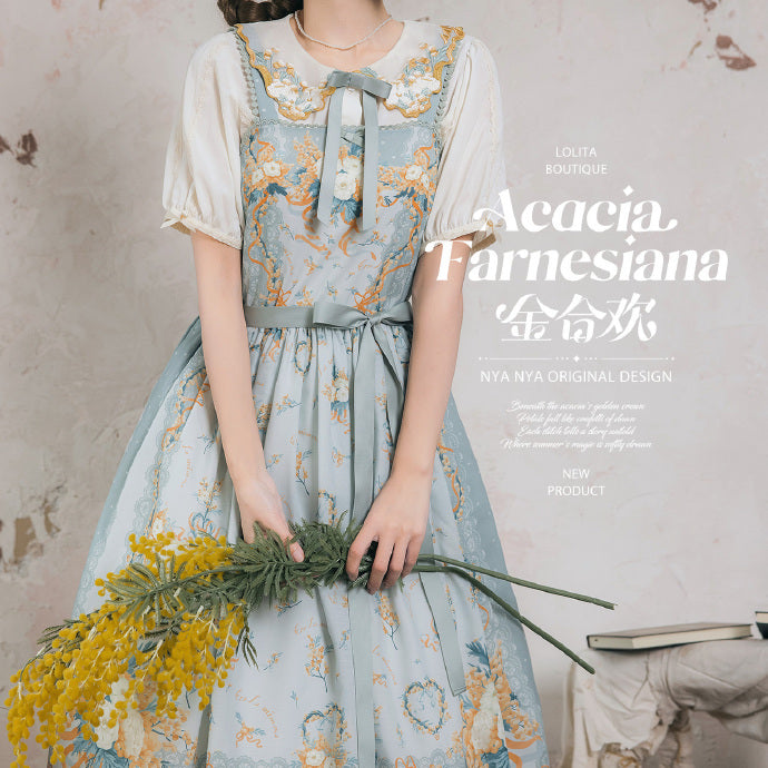 【受注予約8/20まで】Acacia Farnesiana プリントジャンパースカート