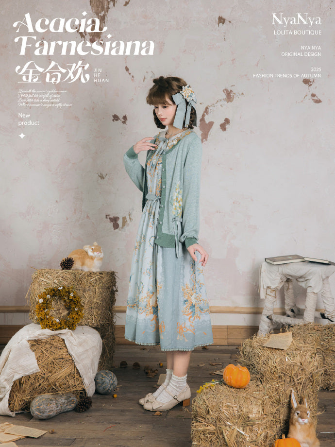 【受注予約8/20まで】Acacia Farnesiana プリントジャンパースカート